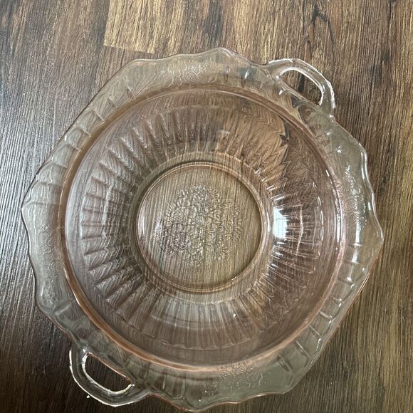 Anchor Hocking MAYFAIR Open Rose Pink Depression Glass Bowl Cottage Granny 1930s - Picture 1 of 6
